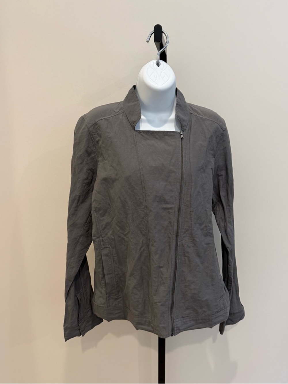 Eileen Fisher Lightweight Gray Zip-Front Jacket